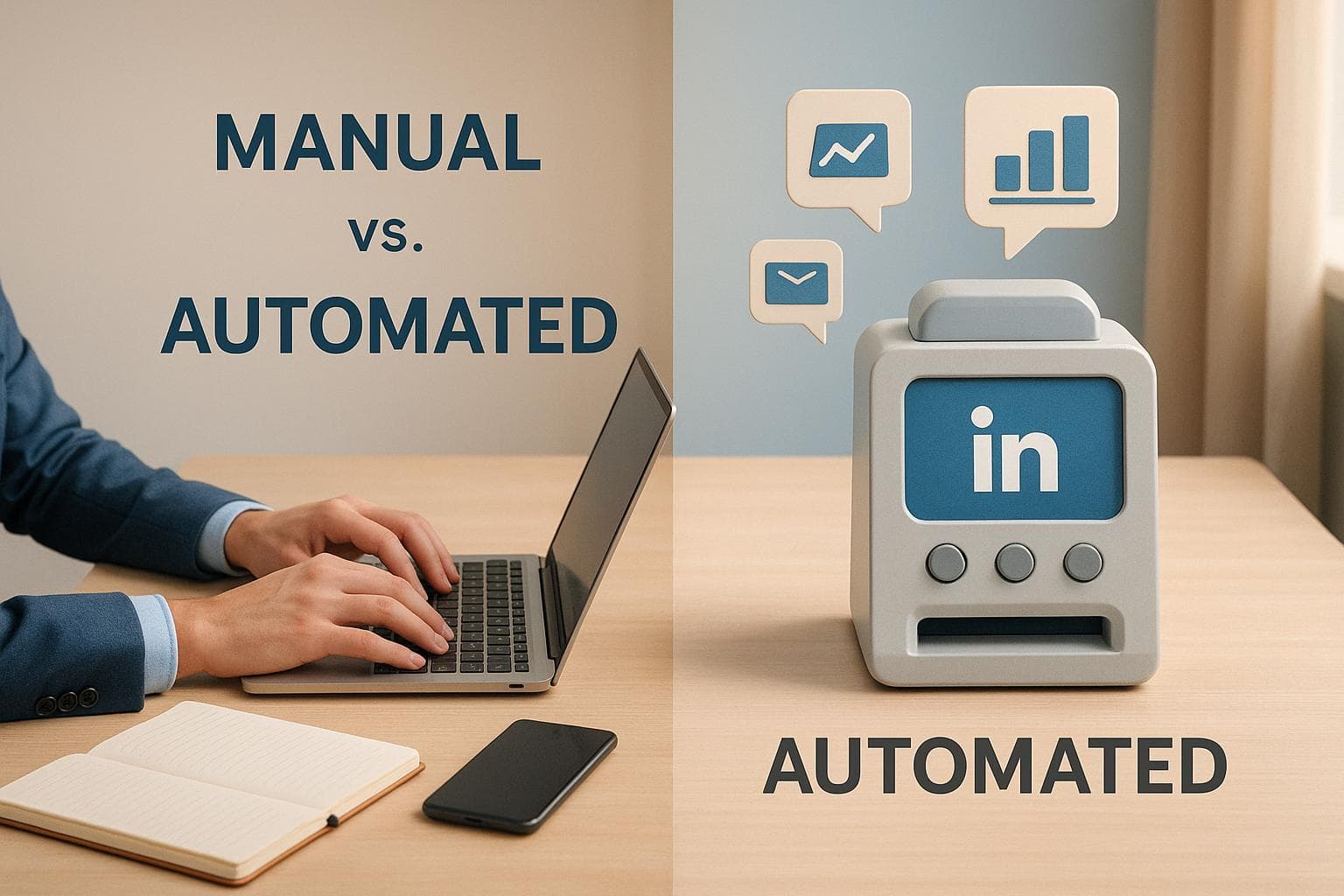 Manual versus automatizado LinkedIn ROI: Comparación