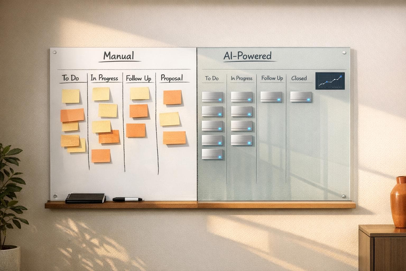 AI vs gestion manuelle du pipeline de ventes